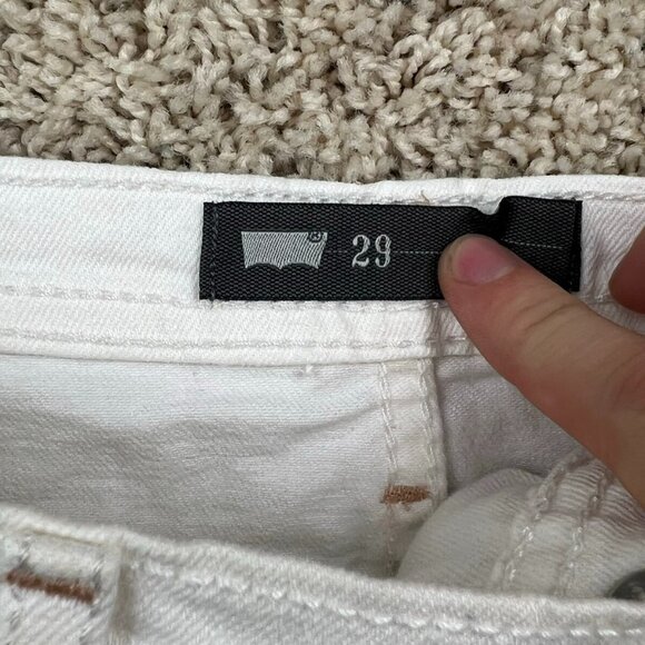 Levi's Womens Button Front Denim Skirt, White Size 29 Shirt Skirt Distressed - Picture 7 of 11